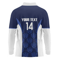 Custom Scotland Cricket Long Sleeve Polo Shirt Go Scots Thistle Pattern - Wonder Print Shop