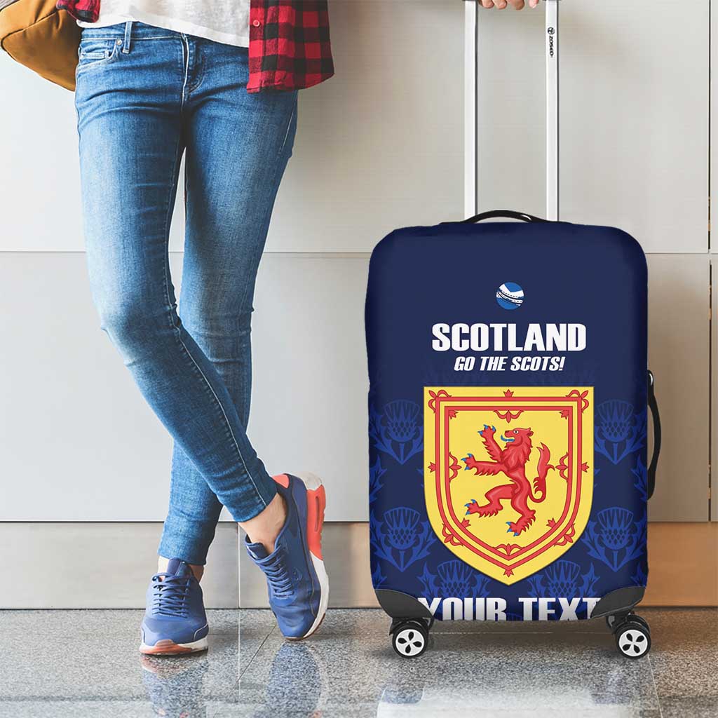 Custom Scotland Cricket Luggage Cover Go Scots Thistle Pattern - Wonder Print Shop