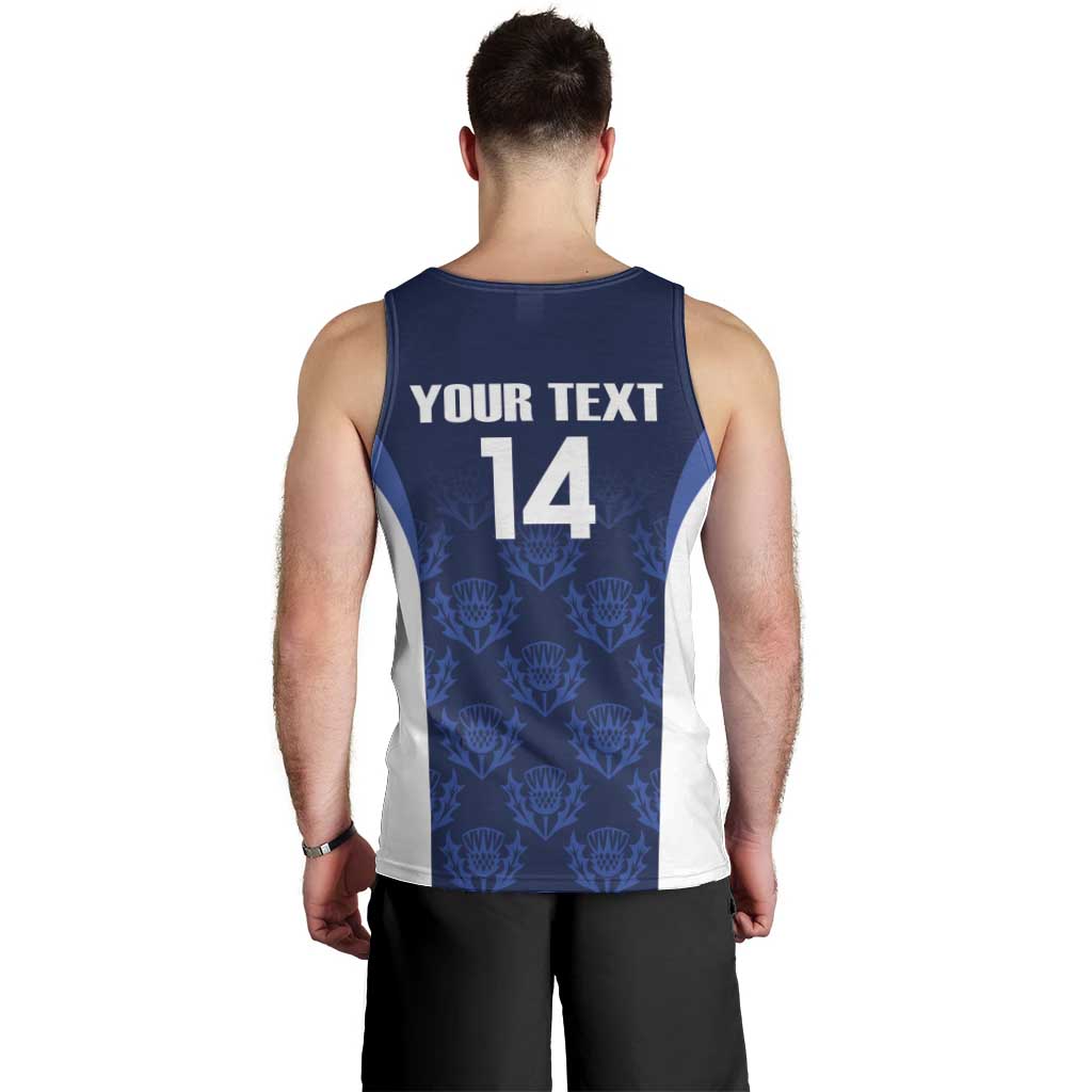 Custom Scotland Cricket Men Tank Top Go Scots Thistle Pattern - Wonder Print Shop