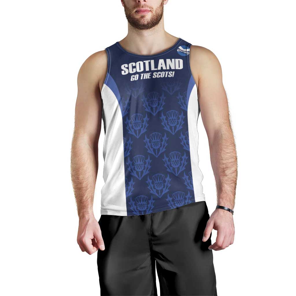 Custom Scotland Cricket Men Tank Top Go Scots Thistle Pattern - Wonder Print Shop