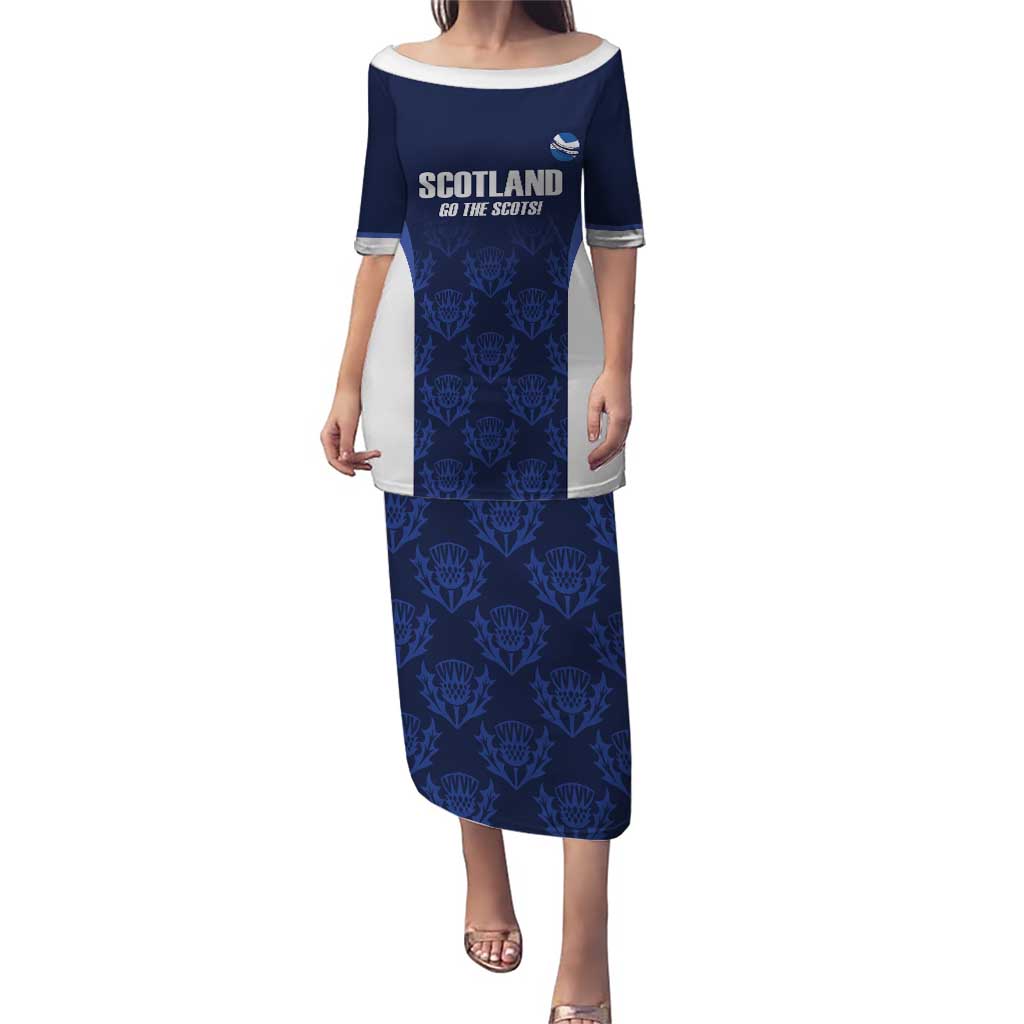 Custom Scotland Cricket Puletasi Go Scots Thistle Pattern - Wonder Print Shop