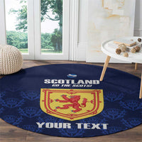 Custom Scotland Cricket Round Carpet Go Scots Thistle Pattern - Wonder Print Shop