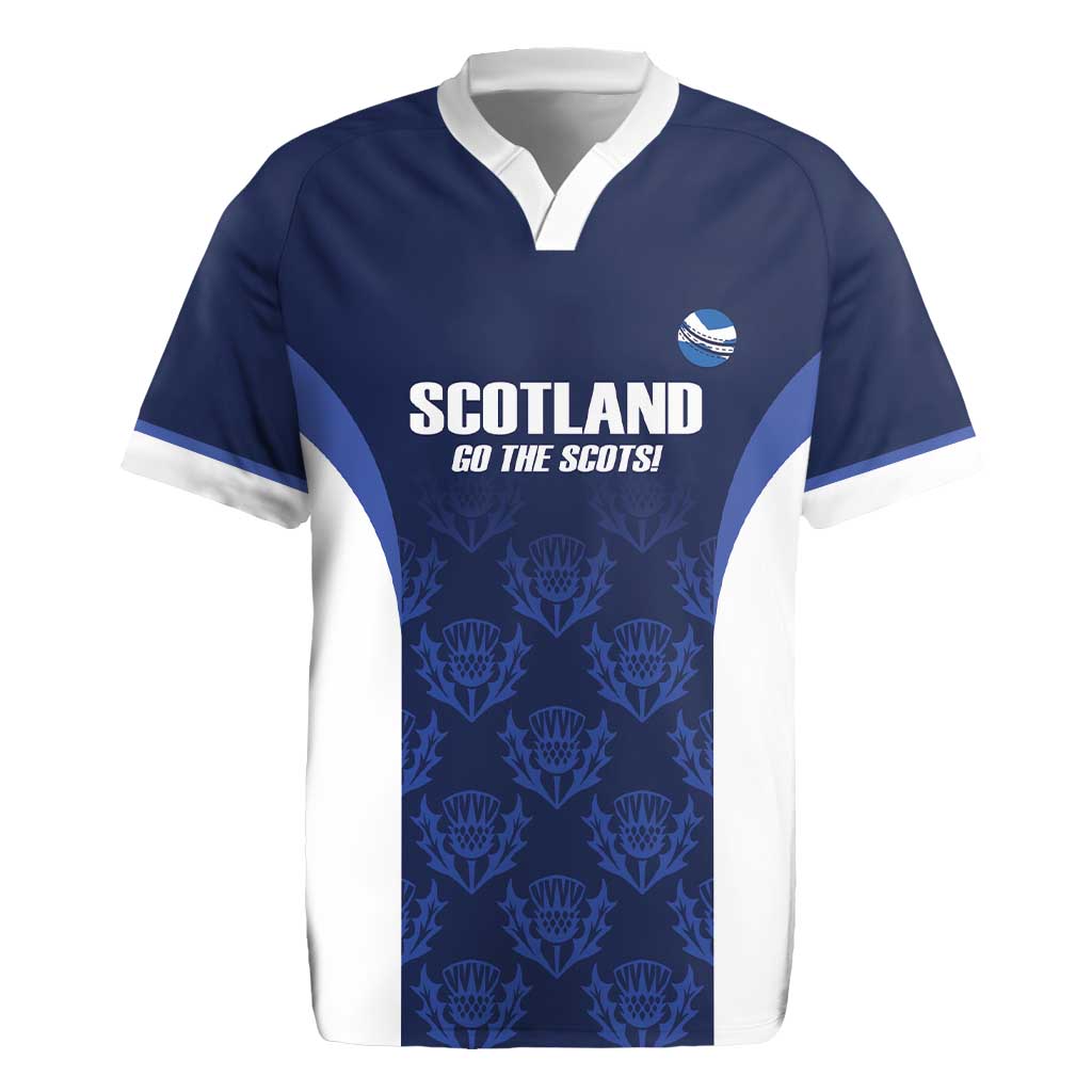 Custom Scotland Cricket Rugby Jersey Go Scots Thistle Pattern - Wonder Print Shop