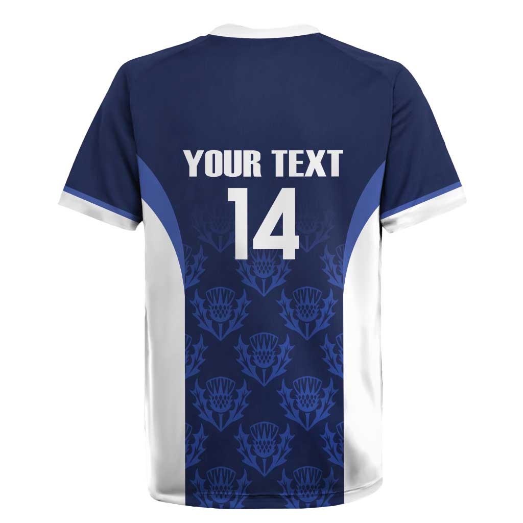 Custom Scotland Cricket Rugby Jersey Go Scots Thistle Pattern - Wonder Print Shop
