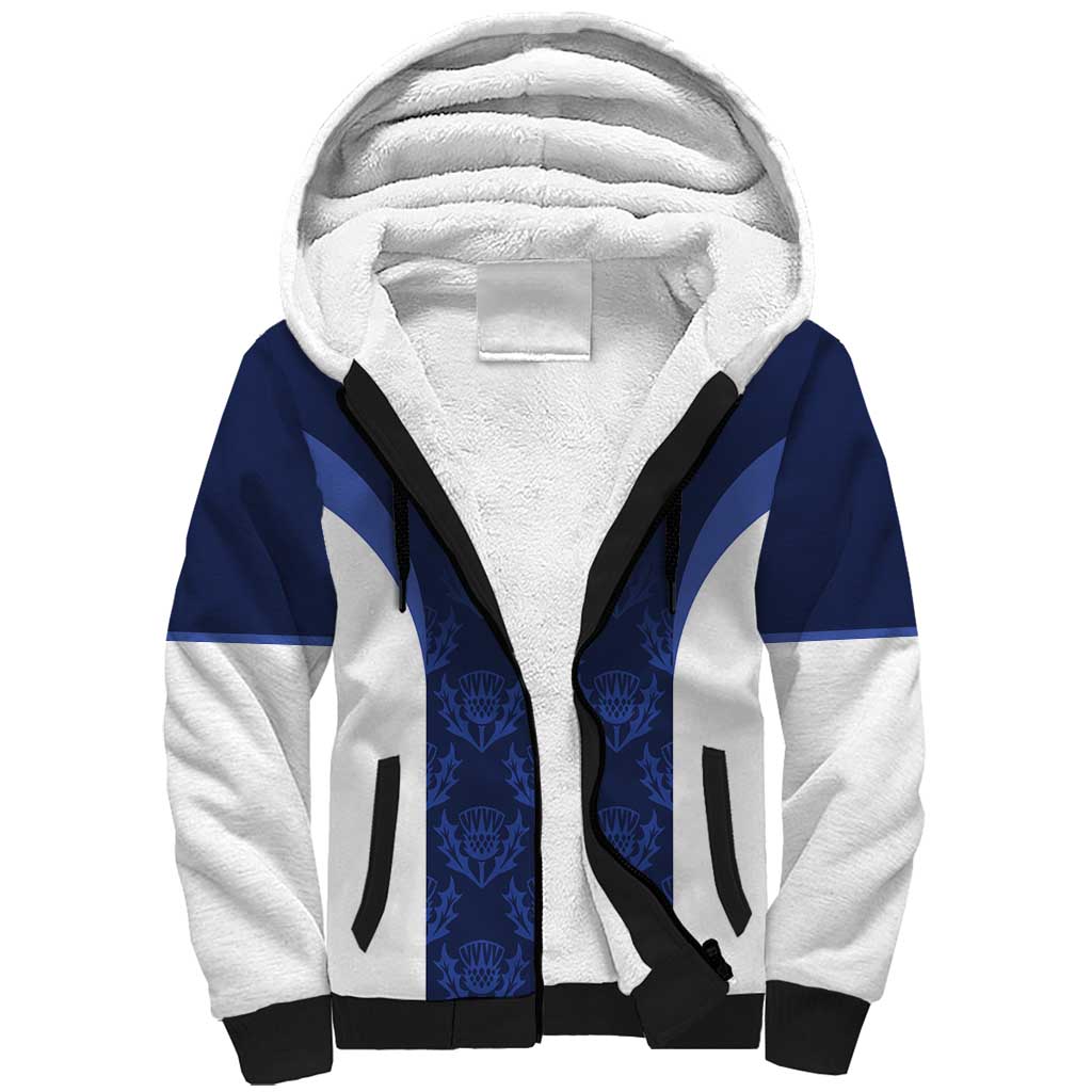 Custom Scotland Cricket Sherpa Hoodie Go Scots Thistle Pattern - Wonder Print Shop