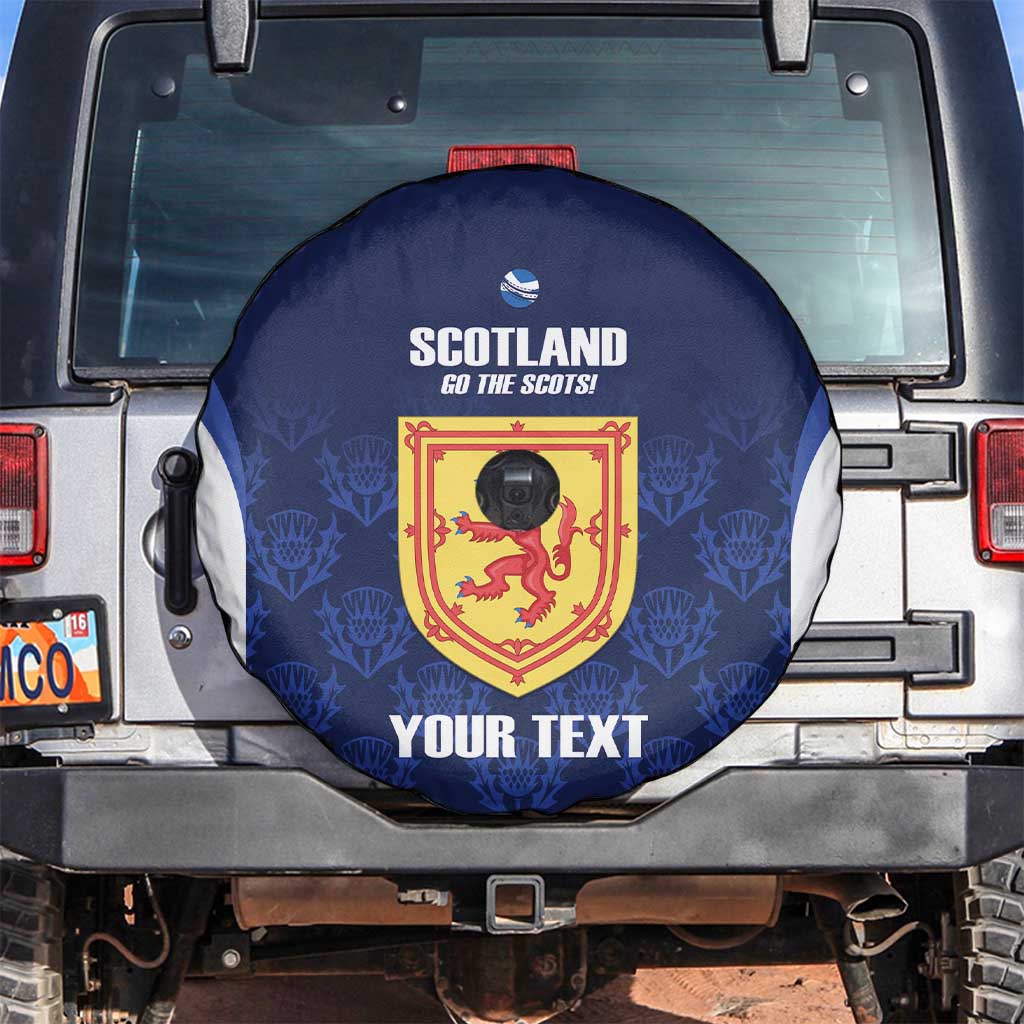 Custom Scotland Cricket Spare Tire Cover Go Scots Thistle Pattern - Wonder Print Shop
