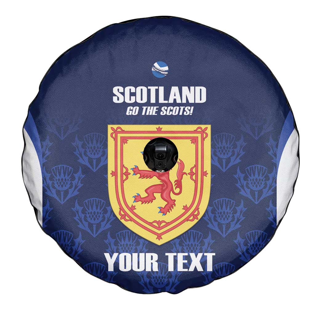Custom Scotland Cricket Spare Tire Cover Go Scots Thistle Pattern - Wonder Print Shop
