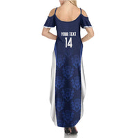 Custom Scotland Cricket Summer Maxi Dress Go Scots Thistle Pattern - Wonder Print Shop