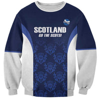 Custom Scotland Cricket Sweatshirt Go Scots Thistle Pattern - Wonder Print Shop