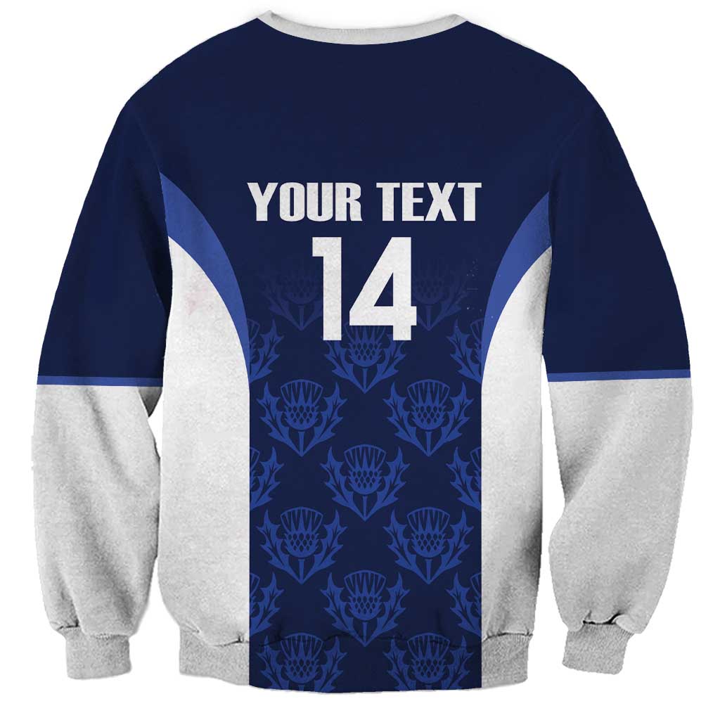 Custom Scotland Cricket Sweatshirt Go Scots Thistle Pattern - Wonder Print Shop