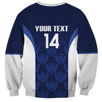 Custom Scotland Cricket Sweatshirt Go Scots Thistle Pattern - Wonder Print Shop