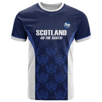 Custom Scotland Cricket T Shirt Go Scots Thistle Pattern - Wonder Print Shop