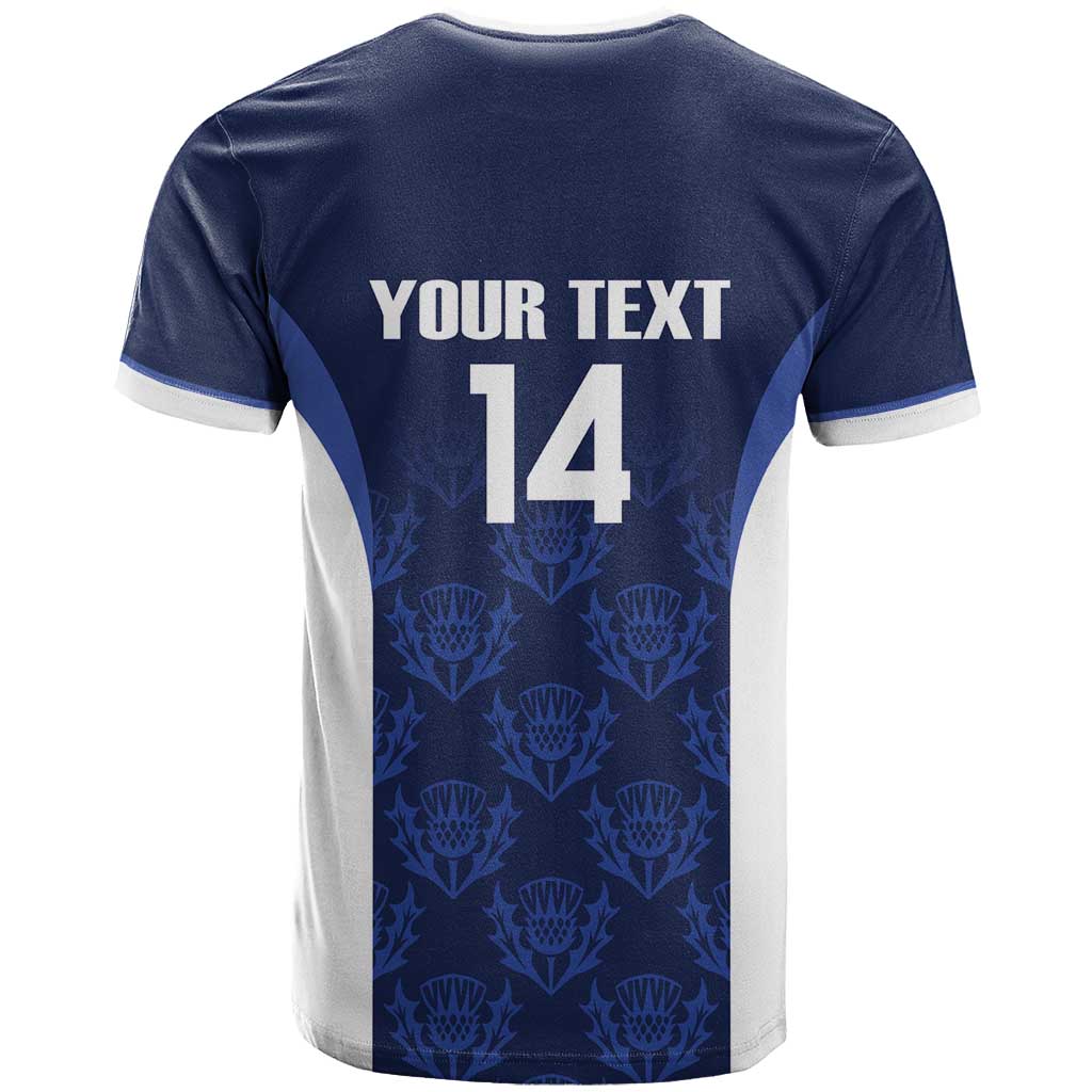 Custom Scotland Cricket T Shirt Go Scots Thistle Pattern - Wonder Print Shop