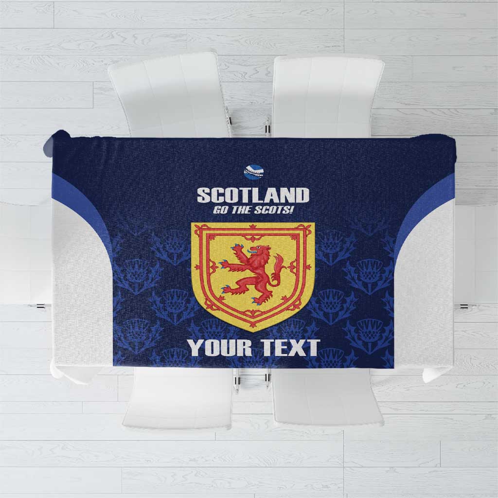 Custom Scotland Cricket Tablecloth Go Scots Thistle Pattern - Wonder Print Shop