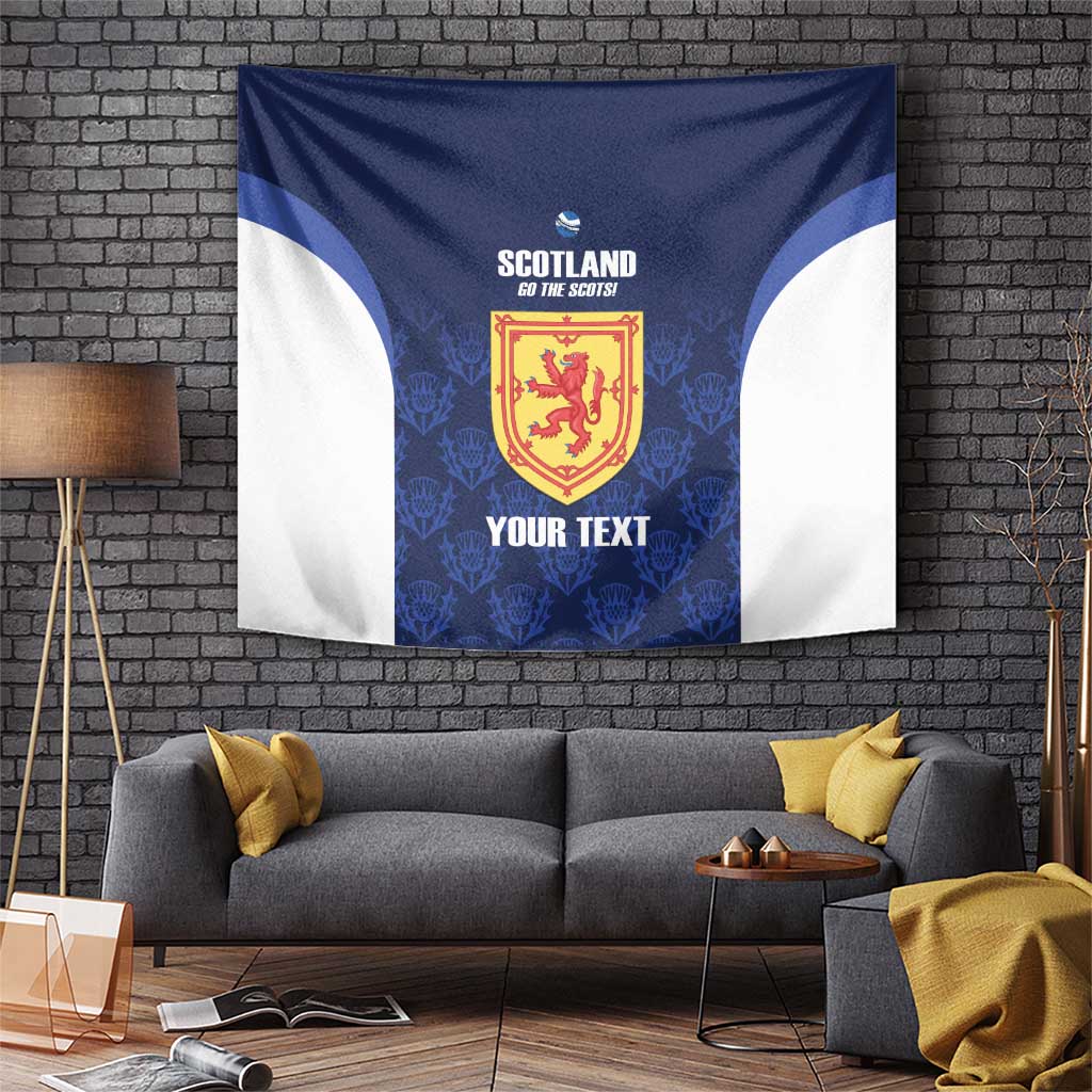 Custom Scotland Cricket Tapestry Go Scots Thistle Pattern - Wonder Print Shop