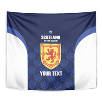 Custom Scotland Cricket Tapestry Go Scots Thistle Pattern - Wonder Print Shop