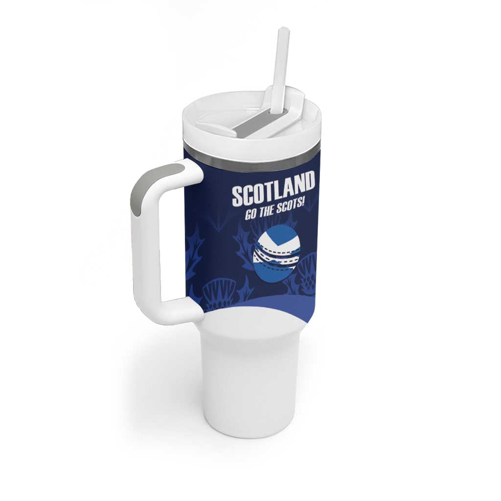 Custom Scotland Cricket Tumbler With Handle Go Scots Thistle Pattern - Wonder Print Shop