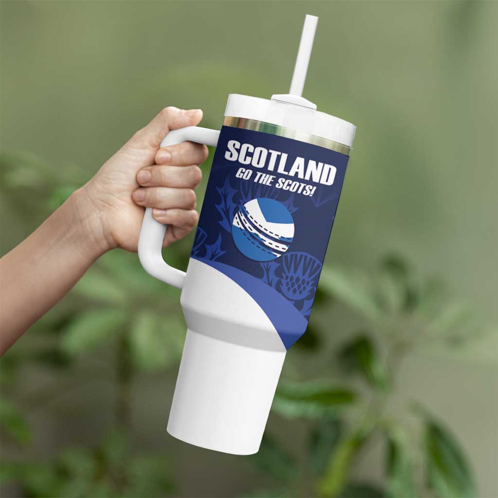 Custom Scotland Cricket Tumbler With Handle Go Scots Thistle Pattern - Wonder Print Shop