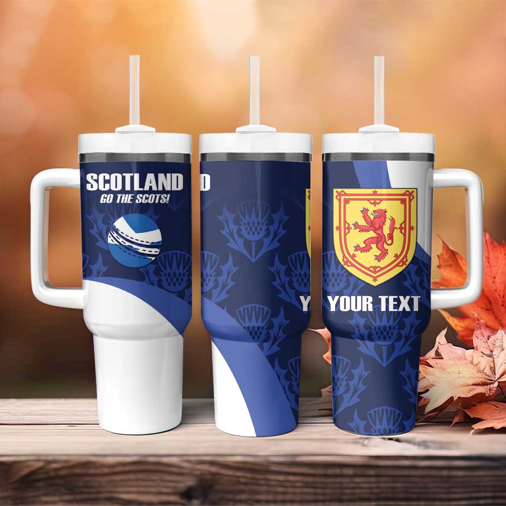 Custom Scotland Cricket Tumbler With Handle Go Scots Thistle Pattern - Wonder Print Shop