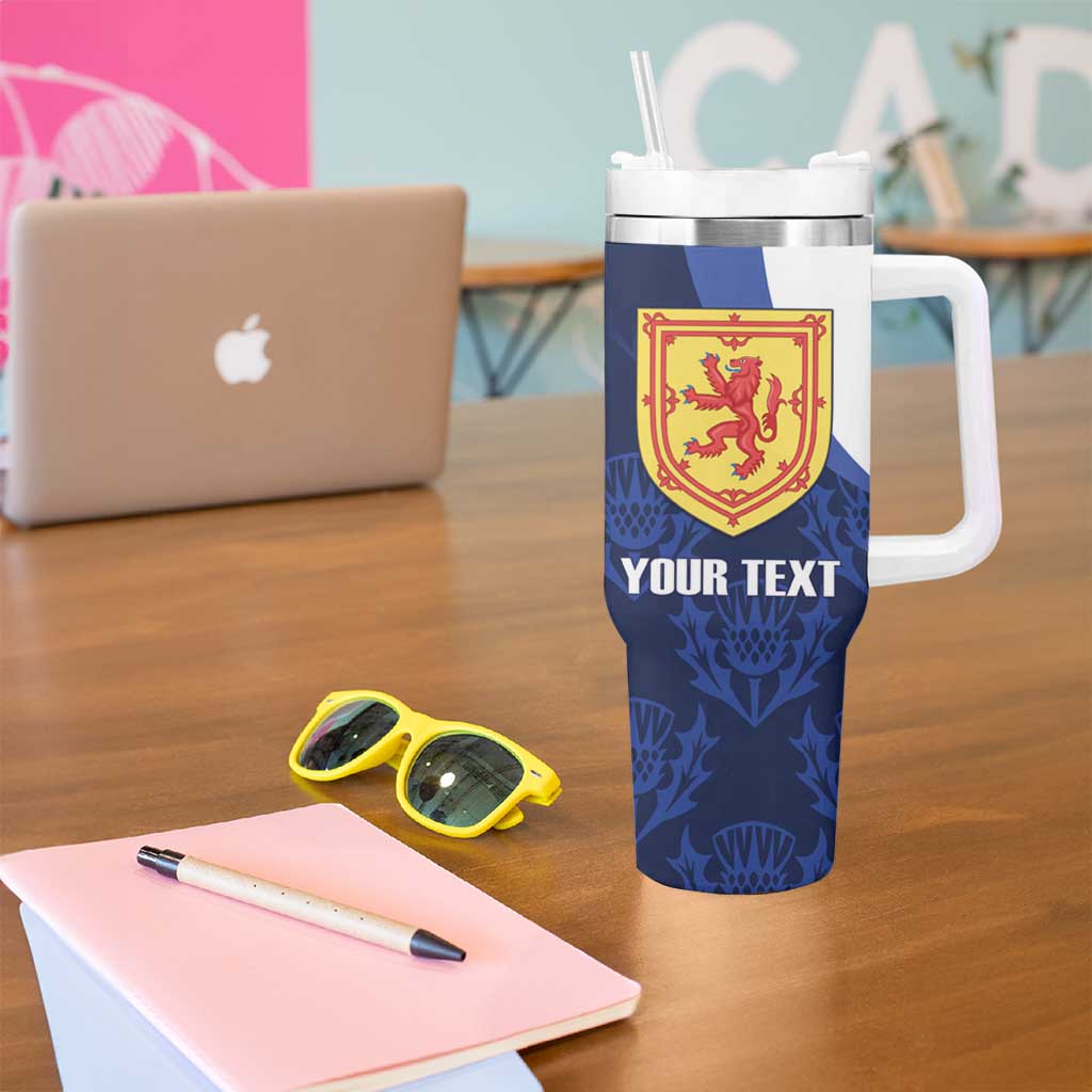 Custom Scotland Cricket Tumbler With Handle Go Scots Thistle Pattern - Wonder Print Shop