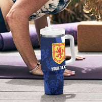 Custom Scotland Cricket Tumbler With Handle Go Scots Thistle Pattern - Wonder Print Shop