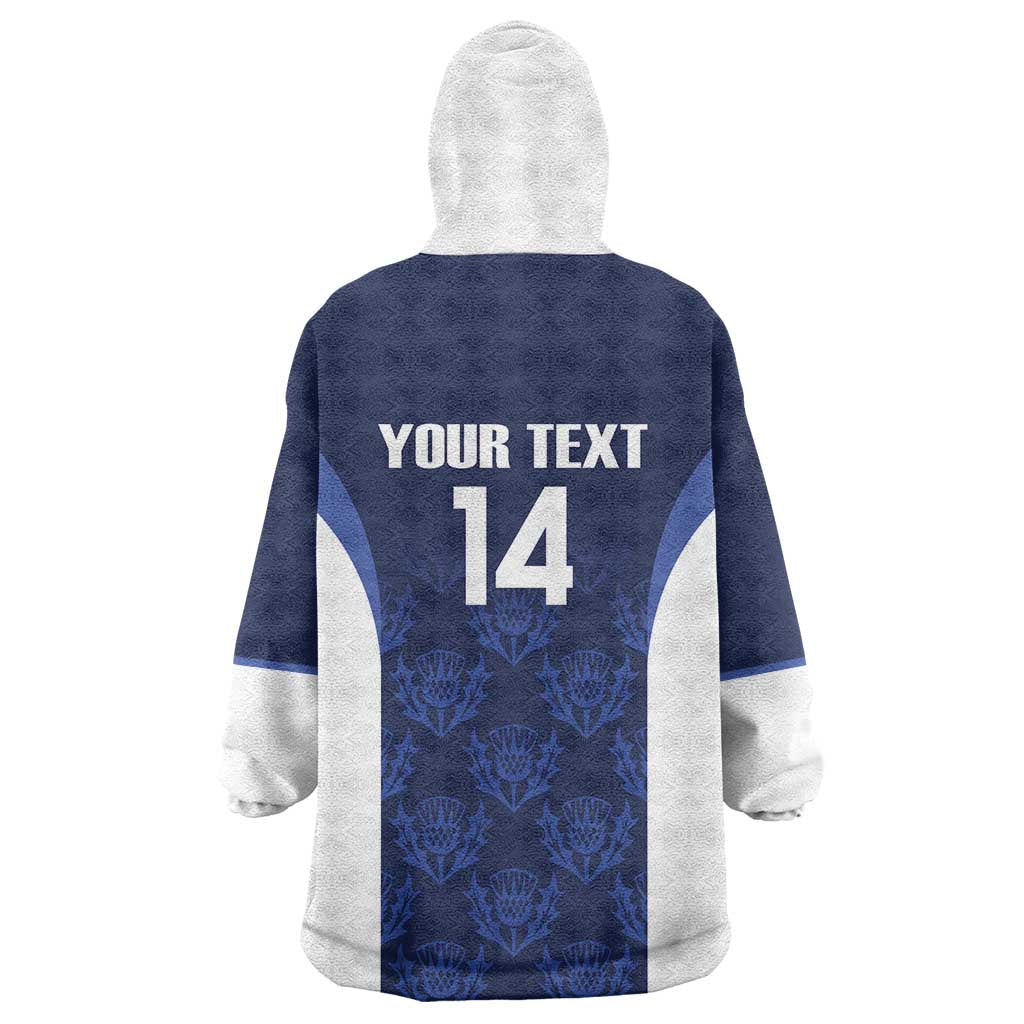 Custom Scotland Cricket Wearable Blanket Hoodie Go Scots Thistle Pattern - Wonder Print Shop