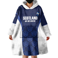 Custom Scotland Cricket Wearable Blanket Hoodie Go Scots Thistle Pattern - Wonder Print Shop