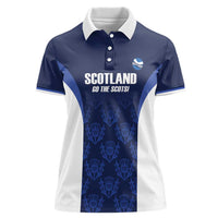 Custom Scotland Cricket Women Polo Shirt Go Scots Thistle Pattern - Wonder Print Shop