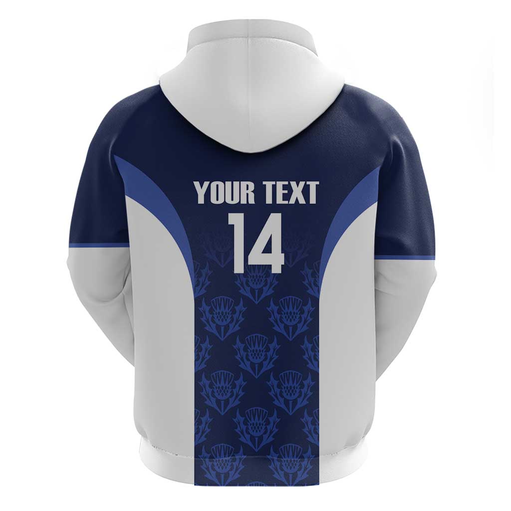 Custom Scotland Cricket Zip Hoodie Go Scots Thistle Pattern - Wonder Print Shop