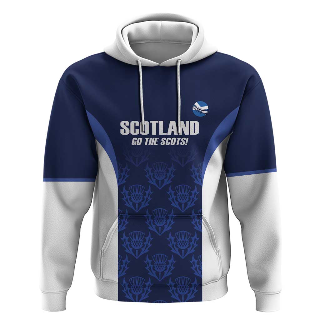 Custom Scotland Cricket Zip Hoodie Go Scots Thistle Pattern - Wonder Print Shop