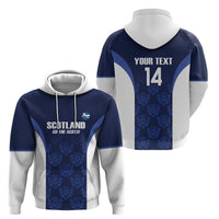 Custom Scotland Cricket Zip Hoodie Go Scots Thistle Pattern - Wonder Print Shop
