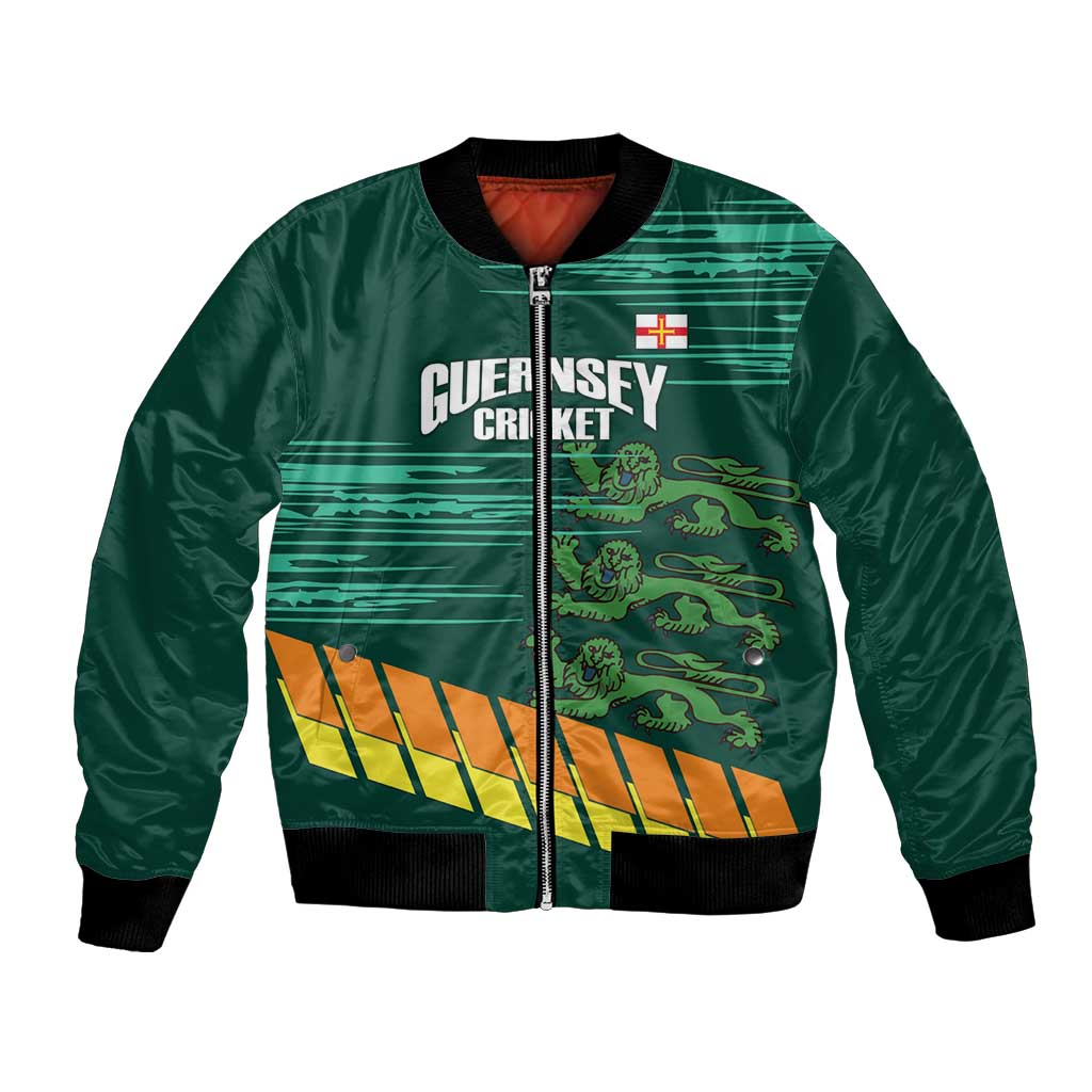 Custom Guernsey Cricket Bomber Jacket Go Champions - Wonder Print Shop