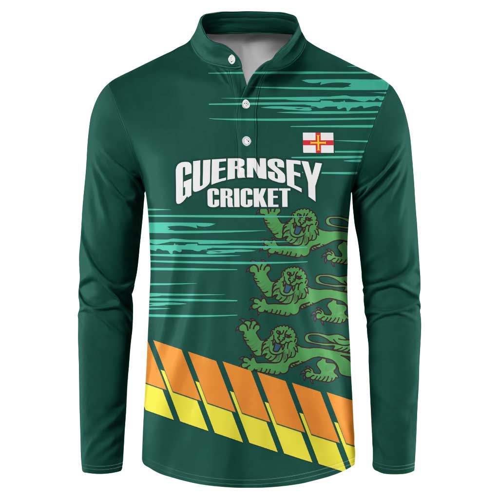 Custom Guernsey Cricket Button Sweatshirt Go Champions - Wonder Print Shop