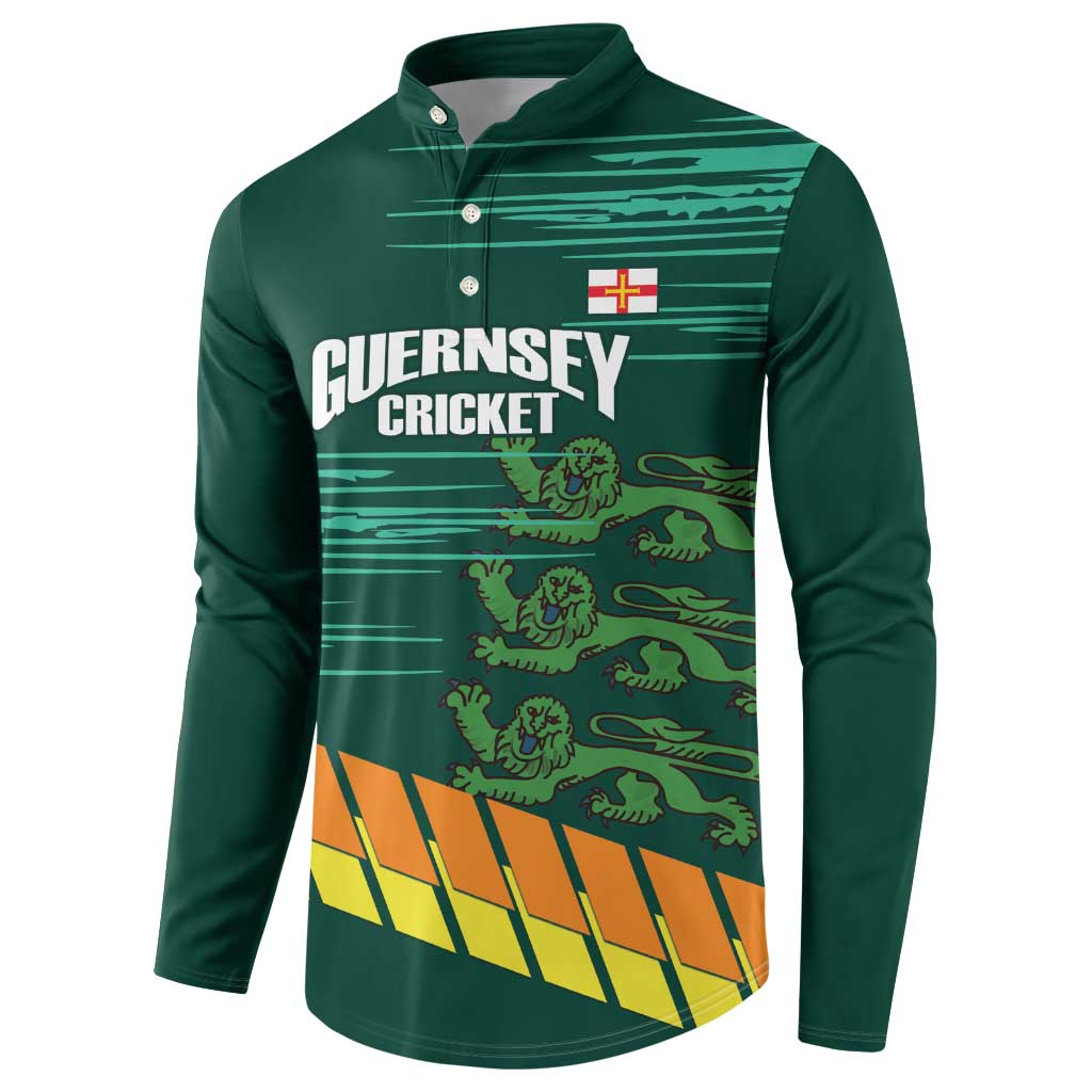Custom Guernsey Cricket Button Sweatshirt Go Champions - Wonder Print Shop