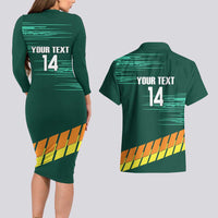 Custom Guernsey Cricket Couples Matching Long Sleeve Bodycon Dress and Hawaiian Shirt Go Champions - Wonder Print Shop