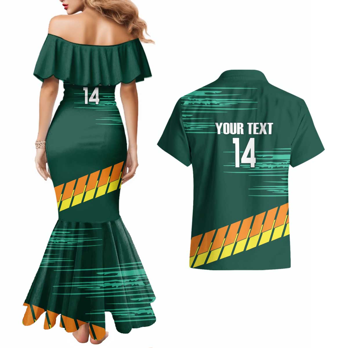Custom Guernsey Cricket Couples Matching Mermaid Dress and Hawaiian Shirt Go Champions - Wonder Print Shop