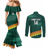 Custom Guernsey Cricket Couples Matching Mermaid Dress and Long Sleeve Button Shirt Go Champions - Wonder Print Shop