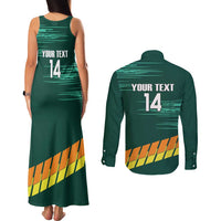 Custom Guernsey Cricket Couples Matching Tank Maxi Dress and Long Sleeve Button Shirt Go Champions - Wonder Print Shop