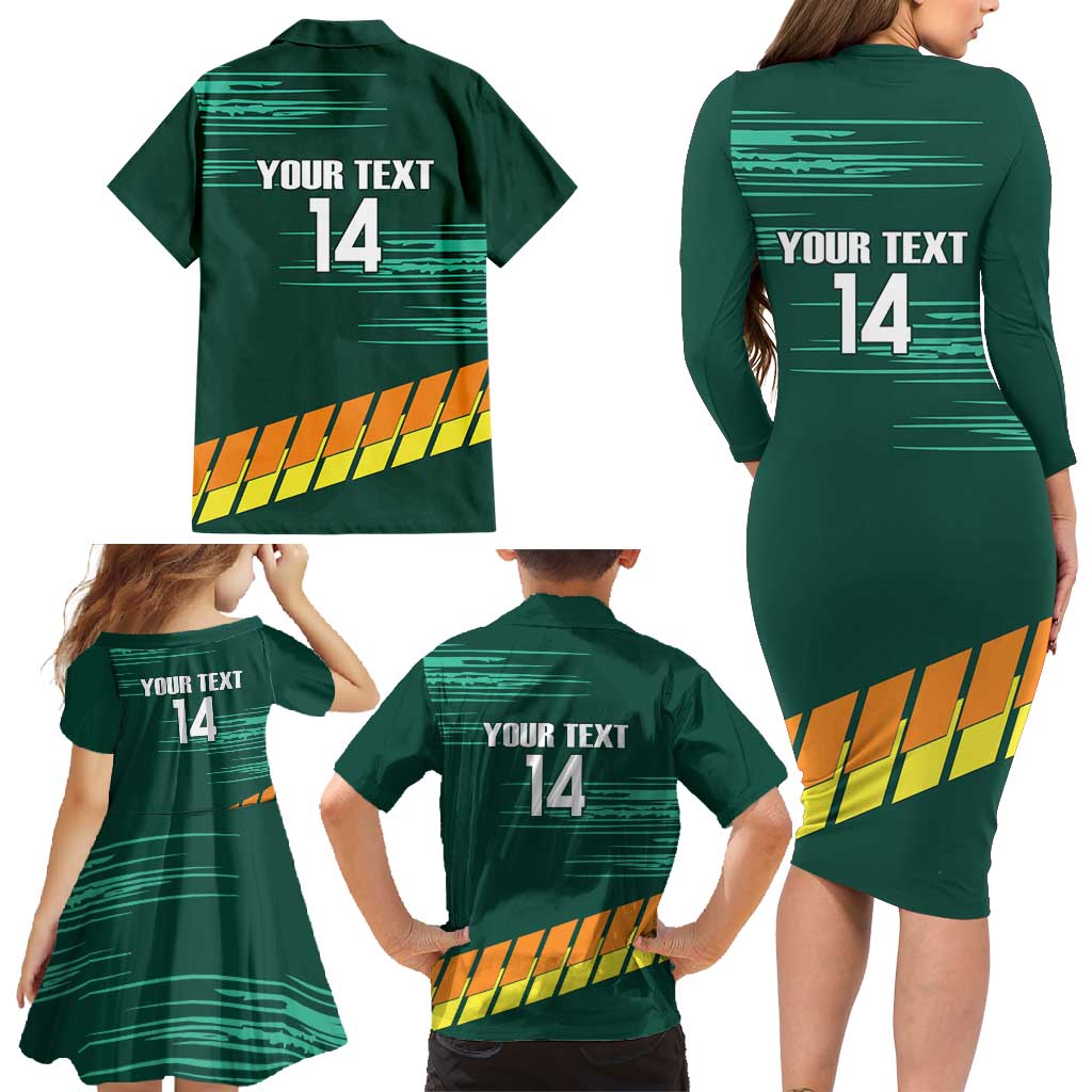 Custom Guernsey Cricket Family Matching Long Sleeve Bodycon Dress and Hawaiian Shirt Go Champions - Wonder Print Shop