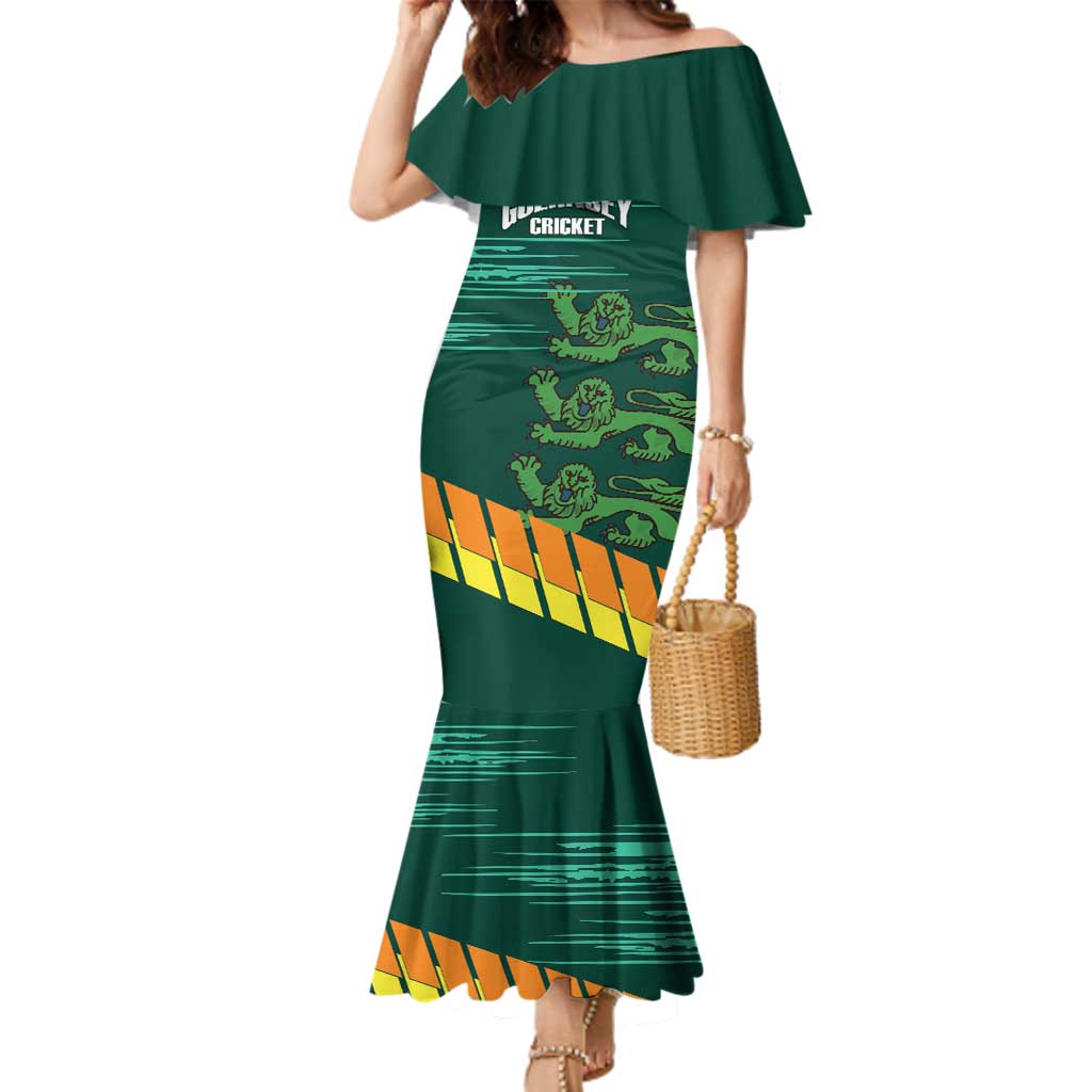 Custom Guernsey Cricket Family Matching Mermaid Dress and Hawaiian Shirt Go Champions - Wonder Print Shop