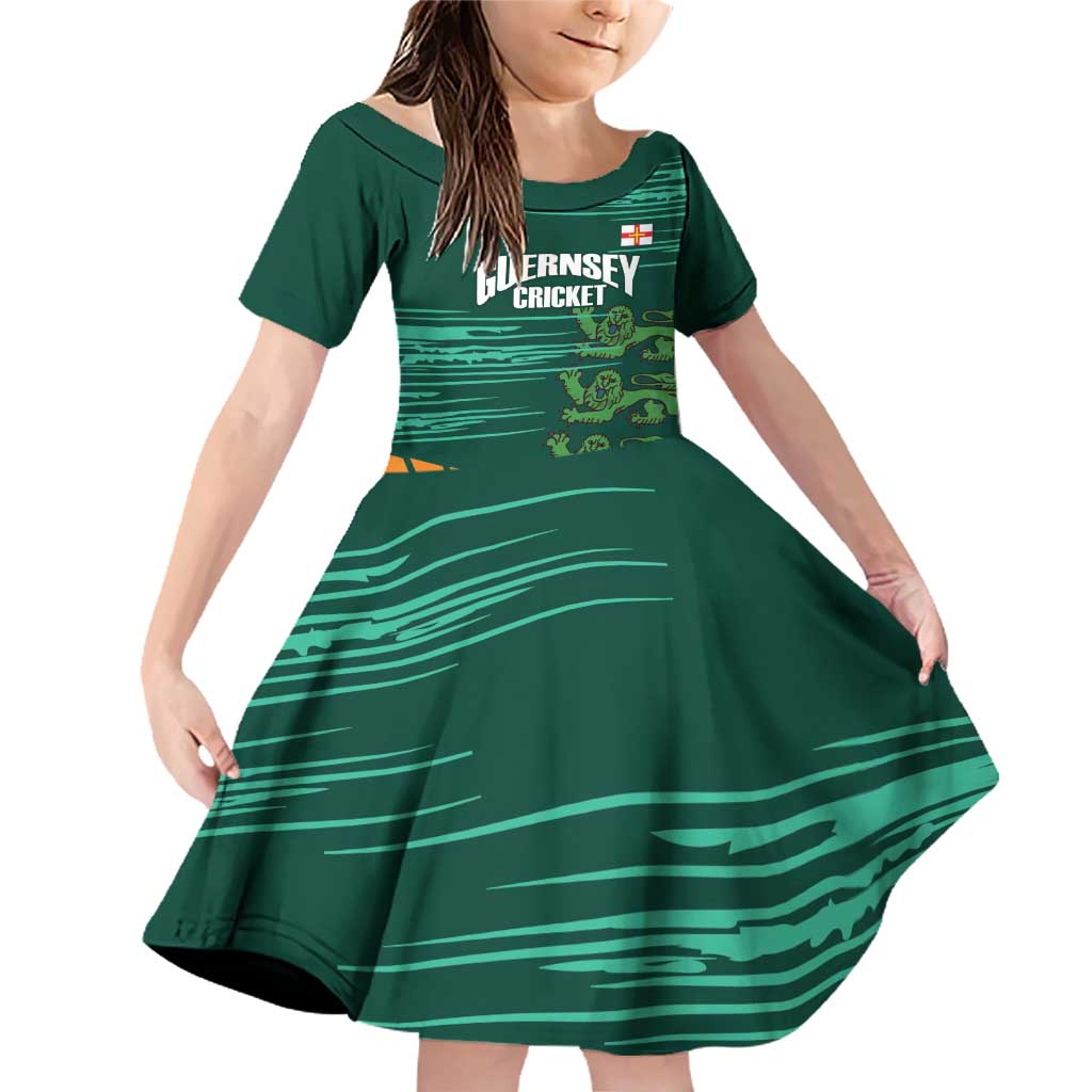 Custom Guernsey Cricket Family Matching Off Shoulder Short Dress and Hawaiian Shirt Go Champions - Wonder Print Shop