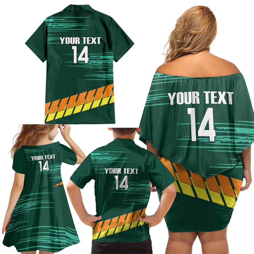 Custom Guernsey Cricket Family Matching Off Shoulder Short Dress and Hawaiian Shirt Go Champions - Wonder Print Shop