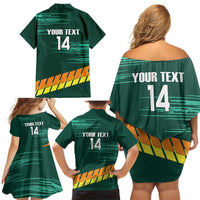 Custom Guernsey Cricket Family Matching Off Shoulder Short Dress and Hawaiian Shirt Go Champions - Wonder Print Shop