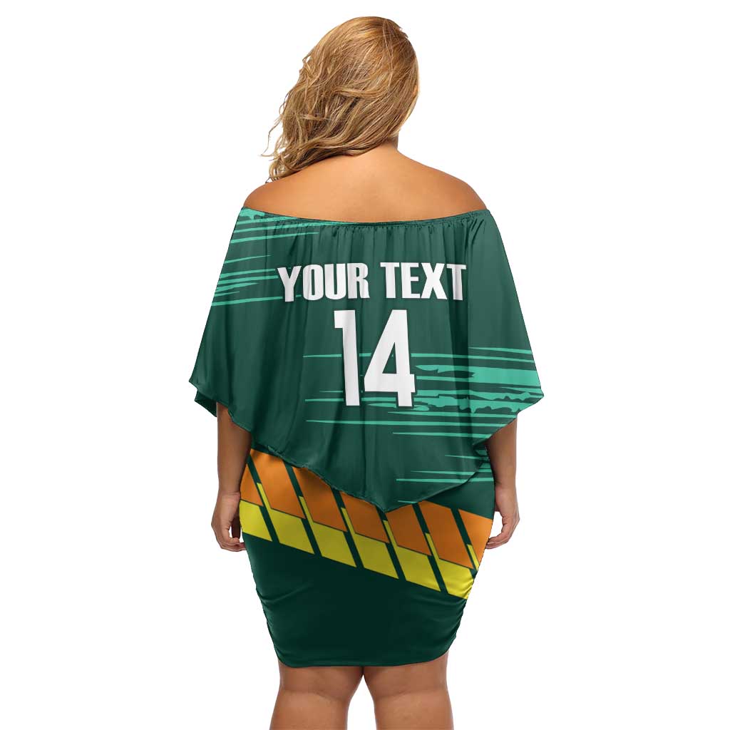 Custom Guernsey Cricket Family Matching Off Shoulder Short Dress and Hawaiian Shirt Go Champions - Wonder Print Shop