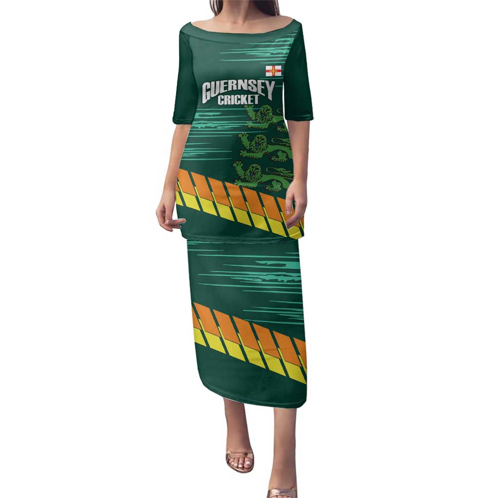 Custom Guernsey Cricket Family Matching Puletasi and Hawaiian Shirt Go Champions - Wonder Print Shop