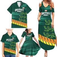 Custom Guernsey Cricket Family Matching Summer Maxi Dress and Hawaiian Shirt Go Champions - Wonder Print Shop