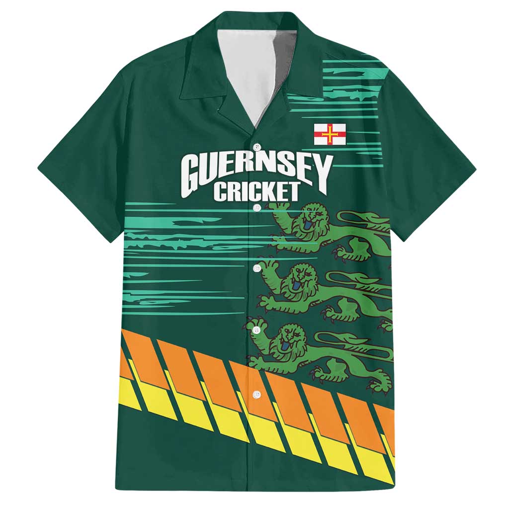 Custom Guernsey Cricket Hawaiian Shirt Go Champions - Wonder Print Shop