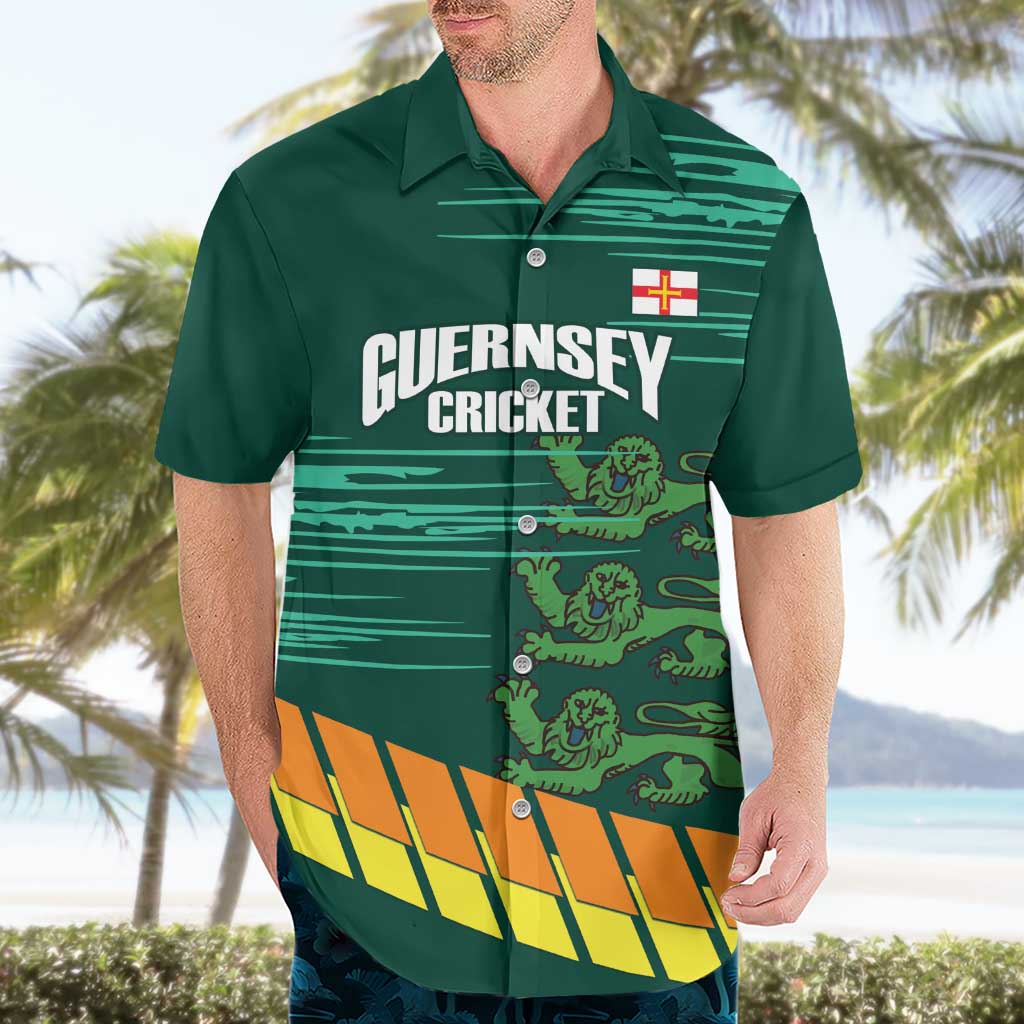 Custom Guernsey Cricket Hawaiian Shirt Go Champions - Wonder Print Shop