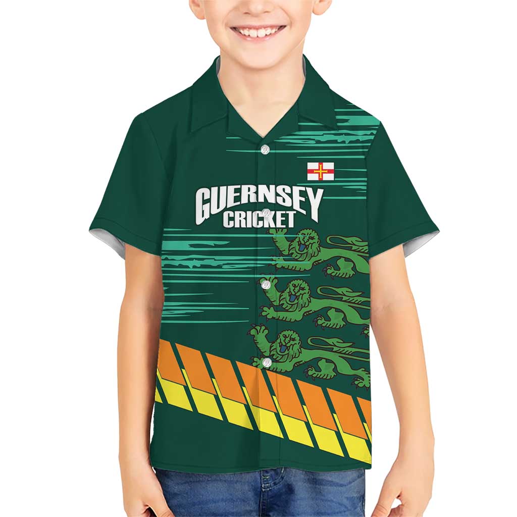 Custom Guernsey Cricket Kid Hawaiian Shirt Go Champions - Wonder Print Shop