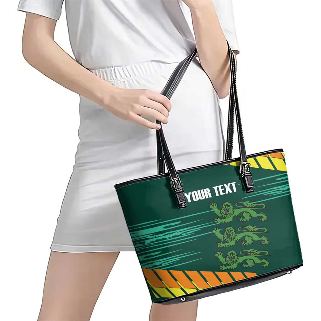 Custom Guernsey Cricket Leather Tote Bag Go Champions - Wonder Print Shop